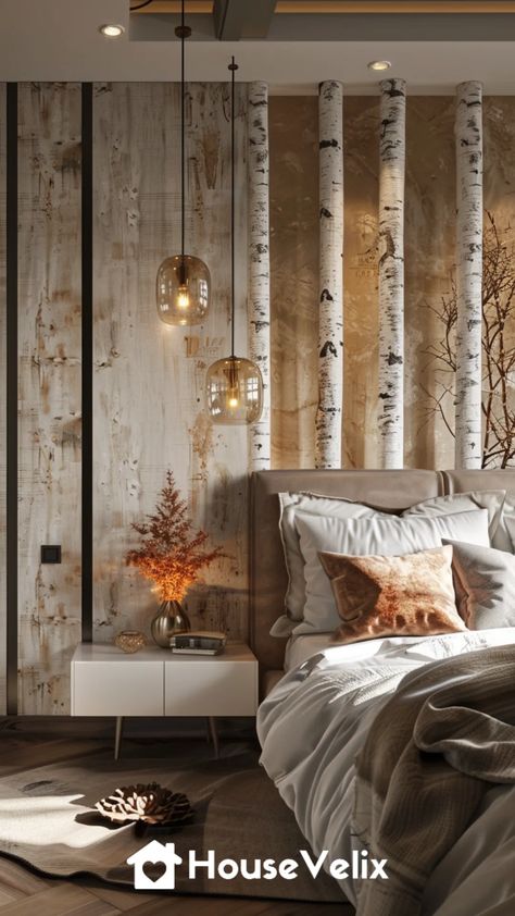 Lighted Branches Decor, Forest Bedroom Ideas, Forest Themed Bedroom, Enchanted Bedroom, Themed Bedroom Ideas, Forest Enchanted, Ethereal Forest, Understory Plants, Tree Stump Side Table