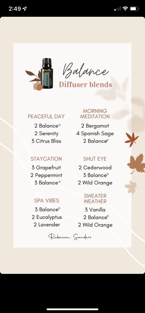 Balance Essential Oil Diffuser Blends, Balance Diffuser Blend Doterra, Doterra Balance Diffuser Blends, Doterra Bath Blends, Balance Diffuser Blend, Balance Doterra, Essential Oil Perfume Blends, Scent Blends, Doterra Balance