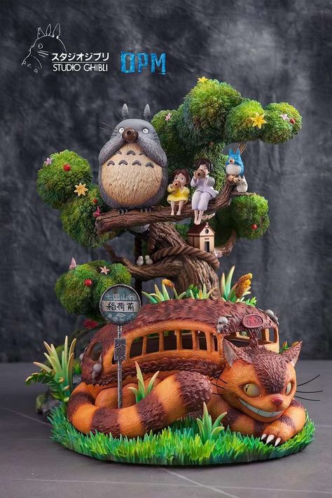 Totoro Figure Clay, Studio Ghibli Figures, Totoro Sculpture, Ghibli Figurine, Ghibli Figures, Hayao Miyazaki Movies, Tanah Liat, Resin Statue, Studio Ghibli Movies