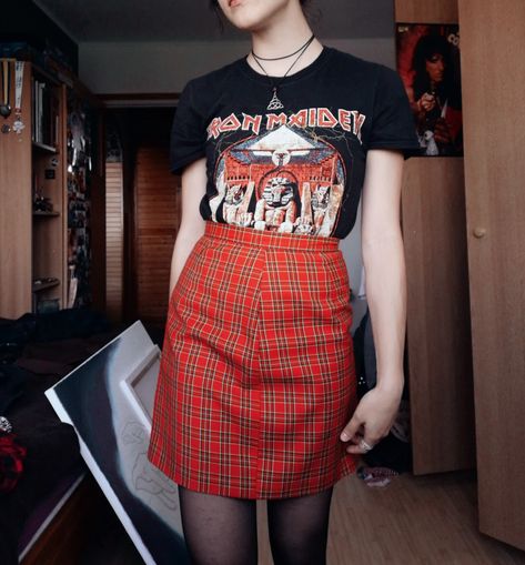 Iron Maiden Shirt Outfit, Maiden Outfit, Iron Maiden Shirt, Metal Shirt, Goth Style, Iron Maiden, Inner Beauty, Shirt Collection, Shirt Outfit