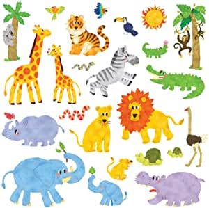 Jungle Cartoon, Jungle Animals Nursery, Wall Stickers For Kids, Wall Stickers Animals, White Chest Of Drawers, Stickers For Kids, Removable Wall Stickers, Kids Wall Decals, Stickers Wall