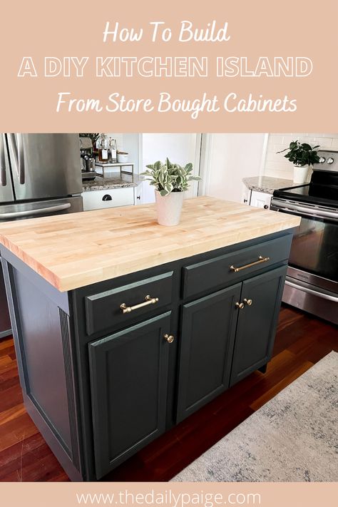 How to: Diy kitchen island Diy Island On Wheels, Diy Kitchen Island With Trash Can, Large Movable Kitchen Island With Seating, Kitchen Islands Ideas With Seating Diy, Basic Kitchen Island, Diy Kitchen Island On Wheels Cabinets, Kitchen Island On Wheels Ideas, Farmhouse Kitchen Island Diy, Diy Kitchen Island With Cabinets