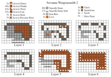 Minecraft Savanna Village, Minecraft Village Blueprints, Houses Blueprints, Minecraft Building Blueprints, Minecraft Village, Minecraft Houses Blueprints, Minecraft Structures, Diy Minecraft, Minecraft House Designs