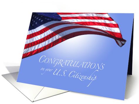 Congratulations on your US Citizenship American Flag against Sun card. Personalize any greeting card for no additional cost! Cards are shipped the Next Business Day. Product ID: 419348 Us Citizenship, Free Ecards, Image Fun, Green Cards, Business Day, New Uses, Congratulations Card, Photo Design, Cool Cards