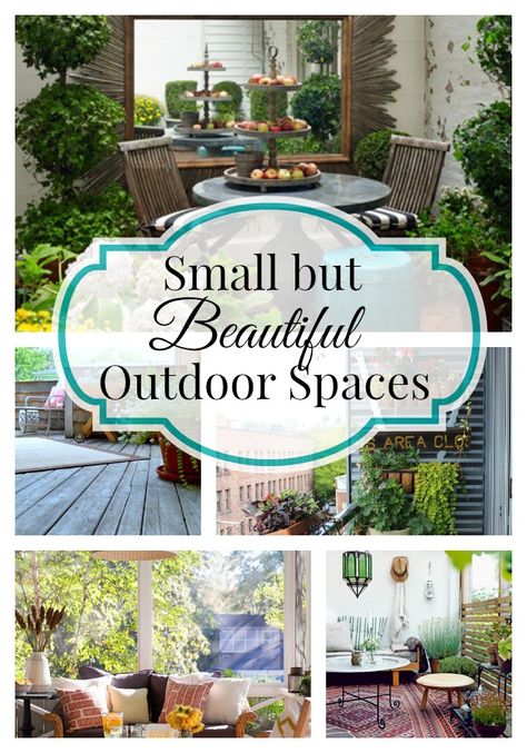 Small But Beautiful Outdoor Spaces Doors Architecture, Small Patio Decor, Brick Patio, Beautiful Mirror, Beautiful Outdoor Spaces, Small Outdoor Spaces, Backyard Deck, Small Patio, Diy Home Decor Ideas