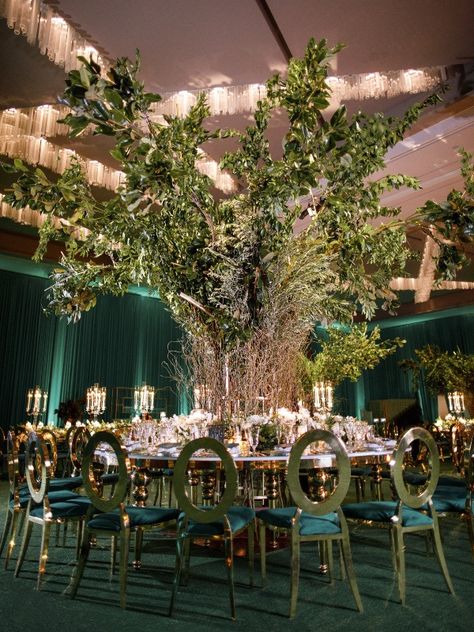 Whether you're planning your own wedding or merely looking to be inspired by someone else's, we've got your hotlist for wedding trends in 2020. Take a look! | StyleBlueprint.com Forest Green Wedding Decor, Green Wedding Decor Ideas, Enchanted Forest Wedding Ceremony, Emerald Green Quinceanera Theme, Green Quinceanera Theme, Green Wedding Decor, Wedding Reception Decor Ideas, Reception Decor Ideas, Forest Wedding Ceremony