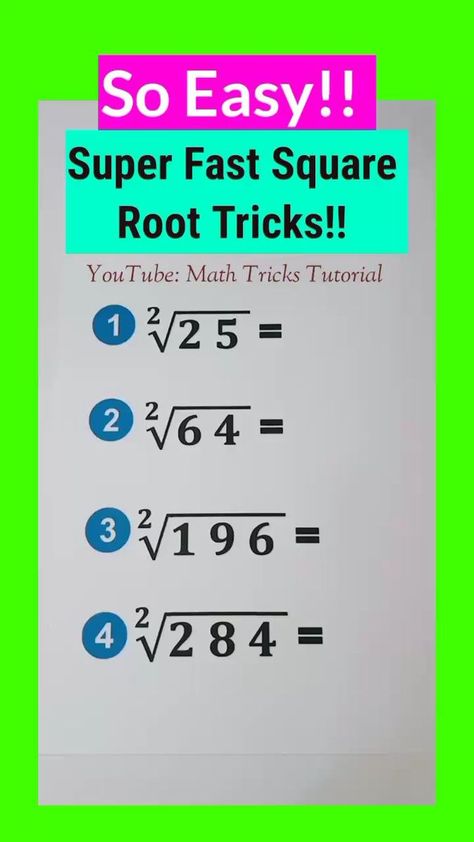 Square Root Tricks, Math Songs, Square Roots, Homeschool Math, Math Tricks, Graph Paper, Math Lessons, Need To Know, Computer