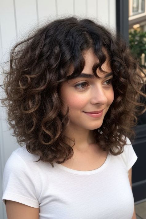 curly hairstyles layers Curly Bob With Face Framing Layers, Medium Bob Hairstyles With Layers, Choppy Layers Fine Hair, Face Framing Highlights Curly Hair, Short Curly Hair Layers, Layered Hair Curly, Wavy Hair Face Framing, Curly Hairstyles Layers, Curly Face Framing Layers