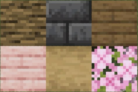 Cherry Blossom Block Pallet, Minecraft Cherry Blossom Color Palette, Cherry Blossom Minecraft Pallet, Cherry Blossom Block Palette Minecraft, Fairy Cottage Minecraft, Minecraft Palettes, Minecraft Palette, Minecraft Pallets, Block Pallets