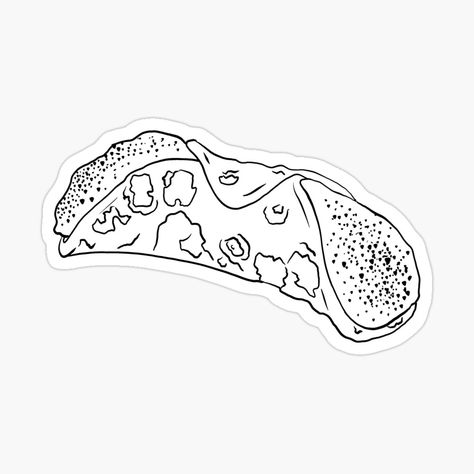 Cannoli Drawing, Cannoli Tattoo, Cannoli Illustration, Repeat Prints, Mural Ideas, Cannoli, Glossier Stickers, Sticker Design, My Art