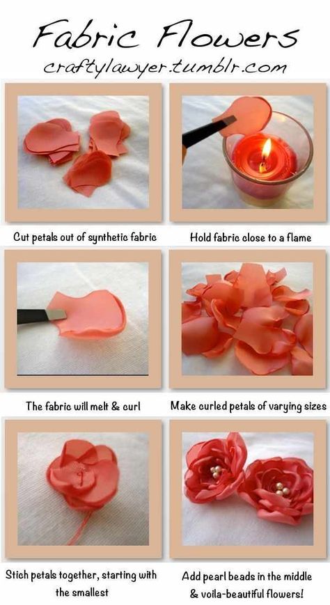 Easy Fabric Flowers, Sulaman Pita, Making Fabric Flowers, Diy Flores, Fabric Flower Tutorial, Handmade Flowers Fabric, Organza Flowers, Cloth Flowers, Sew Easy