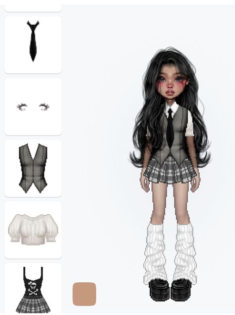 Everskies Dark Academia, Aesthetic Everskies Outfits, Ever Skies Outfits Game, Everskies Outfits With Names, Everskies Aesthetic, Outfit Inspo Coquette, Everskies Characters, Coquette Gyaru, Fashion Dress Up Games