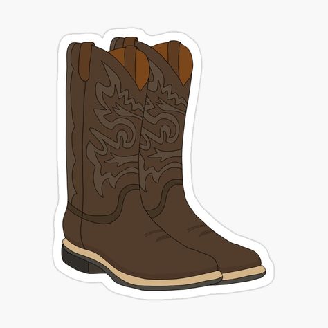 Cowboy Stickers, Country Stickers, Devney Perry, Texas Boots, Rustic Boots, Bujo Stickers, Book Stickers, Brown Cowboy Boots, Cowboy Theme