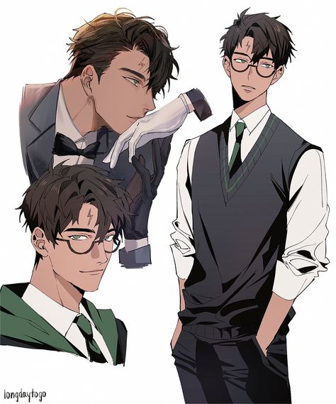 gotodaylong on Twitter: "slytherin harry would have more manageable(?) hair, wear contacts more often, and would willingly show off his scar me thinks. #harrypotter #hp #slytherin https://t.co/RsvaSEPSiW" / Twitter Harry Potter In Slytherin Fanart, Evitative Drarry, Harry Potter Without Glasses, Slytherin Harry Fanart, Dark Harry Potter Fanart, Ravenclaw Fanart, Slytherin Harry Potter Fanart, Slytherin Fanart, Tom Riddle Fan Art