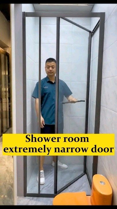 Shower room extremely narrow door.#foldingdoor #slidingdoor #aluminumwindows #windows #windowfactory #fyp #foryou #viral #homedecor… | Instagram Shower Sliding Door, Small Narrow Bathroom, Narrow Door, Quilting Quotes, Narrow Bathroom, Dream Bath, Small Showers, Sliding Shower Door, Aluminium Windows