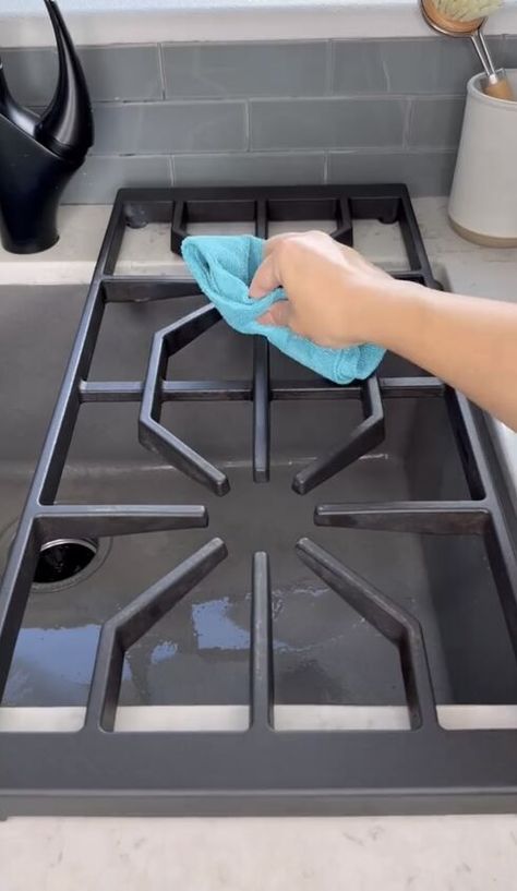 How to Deep Clean Your Stove in 5 Effective Steps | Hometalk Cleaning Burners On Stove, Clean Stovetop, Cathedral Mirror, How To Clean Burners, Stove Cleaning, Mirror Barn Door, Miracle Cleaner, Clean Stove Top, Decorating With Sticks