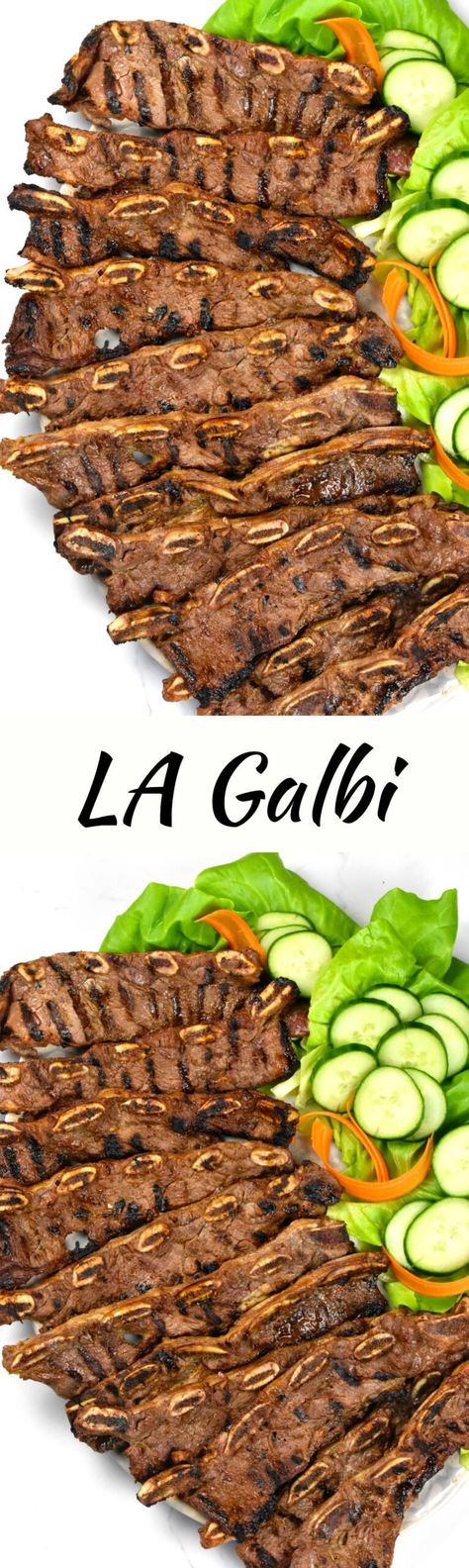 Galbi pin. La Galbi, Korean Bbq Short Ribs, Barbecue Dishes, Bbq Short Ribs, Bbq Pork Ribs, Korean Recipes, Beef Short Ribs, Grilling Season, Steamed Rice