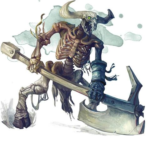 Minotaur skeleton 5e Monsters, Skeleton Warrior, Goblin Art, Dark Creatures, D D Monsters, Dark Magic, Dnd Monsters, Cool Monsters, D&d Dungeons And Dragons