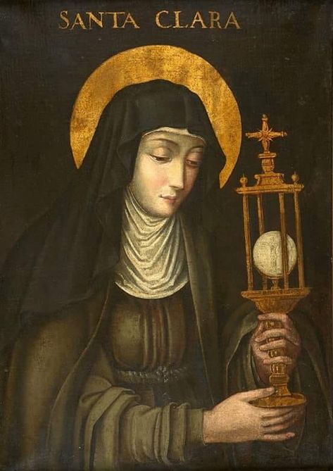 Saint Clare, St Francis Assisi, Lives Of The Saints, St Claire, Catholic Images, San Francesco, Religious Images, The Virgin Mary, Catholic Art