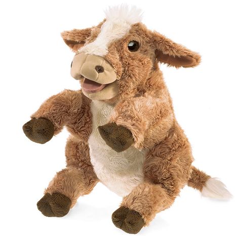 Brown Cow Hand Puppet  |  Folkmanis Cow Puppet, Cow Plushies, Baby Einstein Toys, Cow Stuff, Puppet Ideas, Walking Horse, Language Acquisition, Brown Cow, Natural Decor