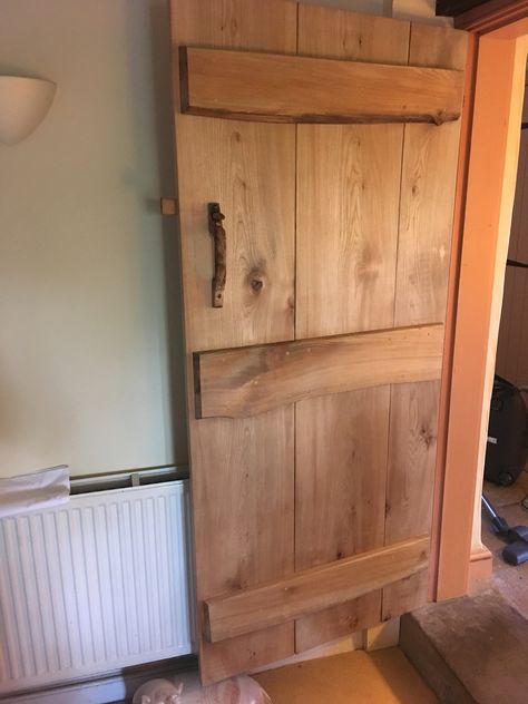 Bespoke Elm door & wooden Suffolk latch Outwood design Wooden Door Latches Diy, Oak Cottage Doors Internal, Wooden Gate Latch, Barn Door Latch, Suffolk Latch, Lake Houses, Basement Ideas, Tall Cabinet Storage, Lake House