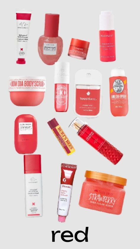 #red#preppy#skincare#slayyy Red Skin Care, Red Skincare, Burt's Bees Pomegranate, Red Preppy, Preppy Skincare, Preppy Things, Sephora Skin Care, Peach And Lily, Color Vibe