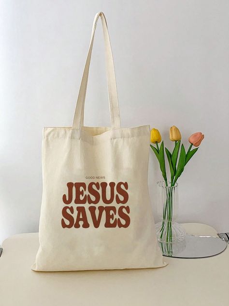 1pc Christian Tote Bag, Canvas Shopping Bag, Portable Shoulder Bag, Christian  Gifts For Women Soft Inspirational Gifts Scripture Bag, With Bible Verse Prayer Gifts For Women Mom Wife Girlfriend Christma,Christma Gift Daily, Christian Ornament Decoration Perfect Gift, Trendy Large Capacity Tote Bag For Daily LifeI discovered amazing products on SHEIN.com, come check them out! Christian Aesthetics, Scripture Bag, Farm Festival, Bible Tote Bag, Bible Verse Prayer, Worship Night, Sell Ideas, Prayer Gifts, Christian Tote Bags