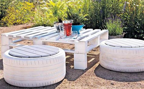 Kursi Ban, Tire Furniture, Tire Garden, Tire Planters, Pallet Garden Furniture, Tyres Recycle, Old Tires, Diy Garden Furniture, Pallet Garden