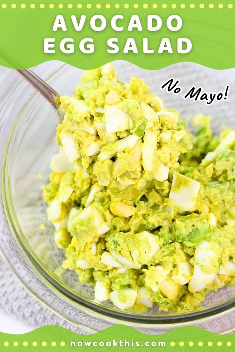 This quick and easy avocado and egg salad is healthy, full of flavor and wonderfully creamy without any mayonnaise. Use it for sandwiches, wraps, on toast, crackers and more. It's delicious, nutritious and great for breakfast, brunch, lunch, snacking or even dinner! Get the recipe and give it a try! Egg Salad No Mayo, Egg Salad Without Mayo, Avocado And Egg, Easy Salad Dressing Recipes, Egg Sandwich Recipe, Easy Egg Salad, Sandwiches Wraps, Easy Salad Dressing, Avocado Egg Salad