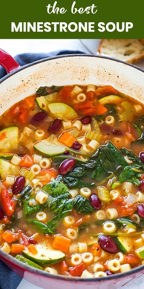 Sopa Minestrone, Minestrone Soup Recipe, Chili Stew, Homemade Soup Recipe, Minestrone Soup, Food Soup, Soup Season, Soup Chili, Easy Soup