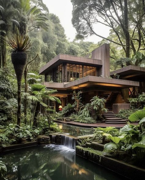 Jungle House, Bali House, Best Architecture, House In Nature, Green Architecture, Village House Design, Luxury Homes Dream Houses, Forest House, Dream House Exterior