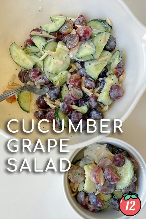 This Cucumber Grape Salad is the ideal combination of something fresh and crispy to break the bland salad routine for good! Cucumber Grape Salad, Tomatoes Recipes, 12 Tomatoes Recipes, Grape Salad, 12 Tomatoes, Medical Medium, Quick Weeknight Dinners, So Fresh, Weeknight Dinners