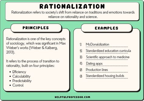 Rationalization in Sociology: 16 Examples & Criticisms (2023) Functionalism Sociology, Sociology Notes, Psych Student, Sociological Concepts, Tutoring Business, Social Control, Private Hospitals, Moral Values, 9th Grade