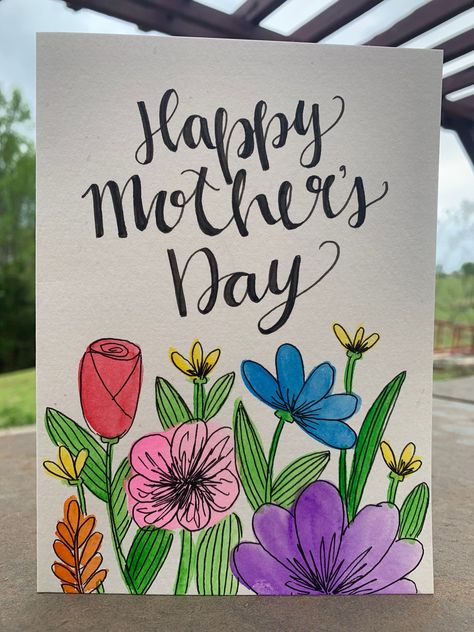 Mothers Day Cards Craft, Birthday Cards For Mother, Happy Birthday Cards Diy, Mother's Day Gift Card, Birthday Card Drawing, Birthday Cards For Mom, Happy Mother's Day Card, Bday Cards, Mother's Day Greeting Cards