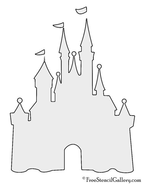 Disney Castle Stencil                                                       …                                                                                                                                                                                 More Disney Castle Template, Walt Disney Castle Drawing, Cinderella Castle Silhouette, Disney Stencils Templates, Disney Abstract Art, Disney Christmas Drawing Ideas, Diy Disney Decorations, Disneyland Decor, Disney Stencil