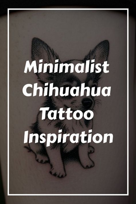 Showcase your love for the tiny but mighty with our Chihuahua Tattoo Ideas. Each design highlights the charm and personality of Chihuahuas, symbolizing loyalty, vibrancy, and a big heart in a small package. Perfect for those who adore this spirited breed. Cute Chihuahua Tattoos, Chihuahua Tattoo Minimalist, Chihuahua Tattoo Outline, Chi Tattoo, Chihuahua Tattoo Ideas, Chihuahua Tattoos, Dog Tattoo Ideas Minimalist, Animal Rescue Tattoo, Chihuahua Memorial