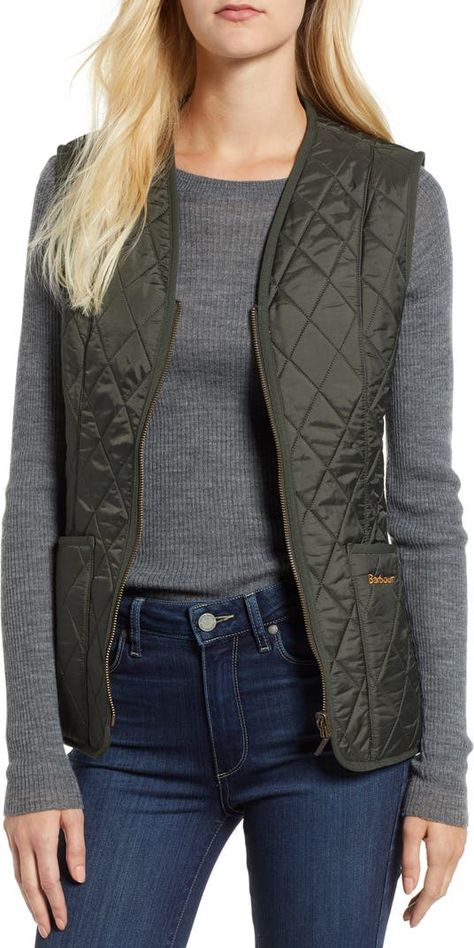 Barbour Betty Quilted Vest | Nordstrom Trendy Vest Outfit, Countryside Fashion, Vest Outfits For Women, Trendy Vest, Country Style Outfits, Vest Outfit, Size 12 Uk, Outerwear Vest, Vest Fashion