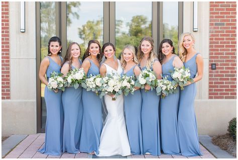 Mallory & Grant | Steel Blue St. George and White Oak Estate Wedding in Baton Rouge, LA | Renee Lorio Photography Wedding Color Schemes Blue, White By Vera Wang, Light Blue Wedding, Blue Themed Wedding, Ceremony Venue, Estate Wedding, Brides And Bridesmaids, Steel Blue, Wedding Saving