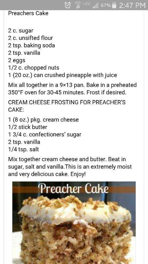 Preachers Cake, Dessert Recipes Cake, Preacher Cake, Cake Pineapple, Pineapple Dessert, Pineapple Dessert Recipes, Sheet Cake Recipes, Cake Baking Recipes, Recipes Cake