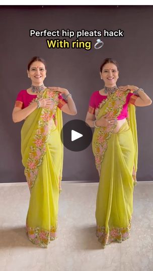 Drape A Saree, Crush Saree, Asha Bhosle, Embroidered Border, Beautiful Saree, Cut Work, The Ring, Simple Tricks, Floral Patterns