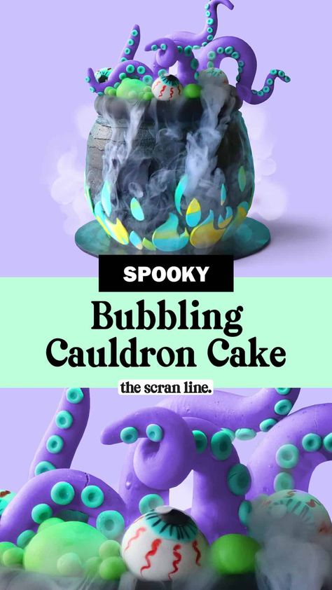 Witch Cauldron Cake, Cauldron Cookies, Cauldron Cakes, Wednesday Cake, Halloween Cake Recipes, Halloween Witch Cauldron, Witch Cake, Cauldron Cake, Bubbling Cauldron