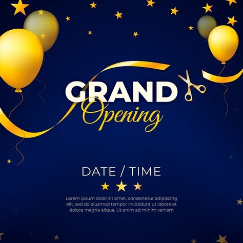 Ribbon Template, Golden Balloons, Grand Opening Invitations, Wedding Photography Poses, Grand Opening, Premium Vector, Banners, Vector Free, Balloons