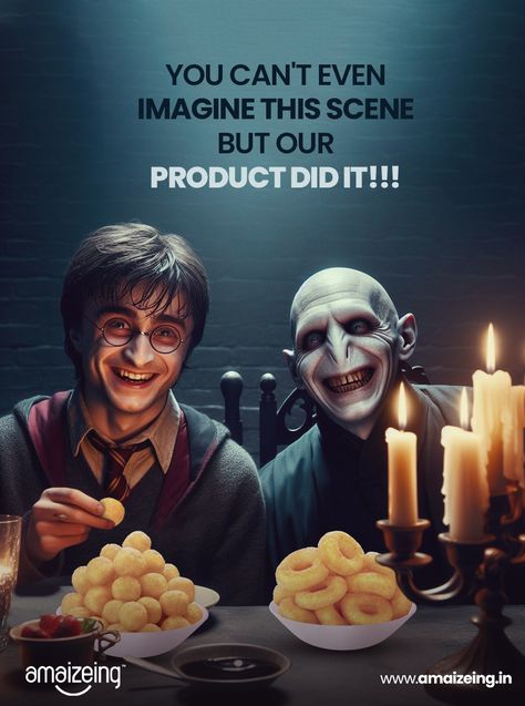 #harrypotterfunny #harrypottermems #harryandvoldemort #voldemort #harryfunny #voldemortfunny #dinner #harry&voldemort #hollywoodmemes #harrypottermemes #funnymemes #harryvoldemortfunny #indiansnacks #snacks #cornsnacks #creativeads #creativememes #productads #creativeproductad #funnycreativead #unexpectedthings #danielradcliffe #illusion #magic #수리수리마수리 #影視特效 #pourtoi #viral #youvegotdirtonyournose #wizard #prisonerofazkaban #azkaban #ifcreativeagency #leonardougolini #sandcastle #sand #prisoner Meme Food Creative Ads, Snacks Creative Ads, Snack Advertising, Harry Voldemort, Voldemort Funny, Snack Branding, Illusion Magic, Corn Snacks, Food Photoshoot