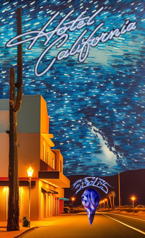 Digital art created by Artful AL for the song 'Hotel California' by Eagles Hotel California Eagles, Hotel California, The Song, Eagles, Digital Art, Created By, California, Wall Decor, Hotel