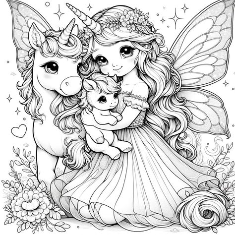 Magical Creatures Coloring Book
 
 🎨 Colorful illustrations of mythical creatures from around the world. Perfect for adults and children alike! #coloringbook #adultcoloringbook #magicalcreatures #mythicalcreatures #coloring #illustration #art #creative #relaxation Fairies Coloring Pages, Coloring Illustration, Mermaid Coloring Book, Coloring Books For Kids, Unicorn Coloring, Unicorns And Mermaids, Fairy Coloring Pages, Relaxing Art, Fairy Coloring