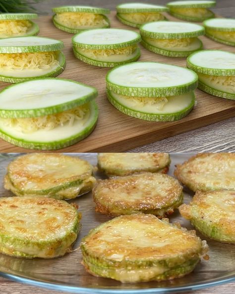 Pan-fried zucchini rounds topped with cheese - Best Recipes Pan Fried Zucchini Recipes, Round Zucchini Recipes, Round Zucchini, Pan Fried Zucchini, Fried Zucchini Recipes, Zucchini Rounds, Fried Zucchini, Zucchini Slice, Zucchini Squash