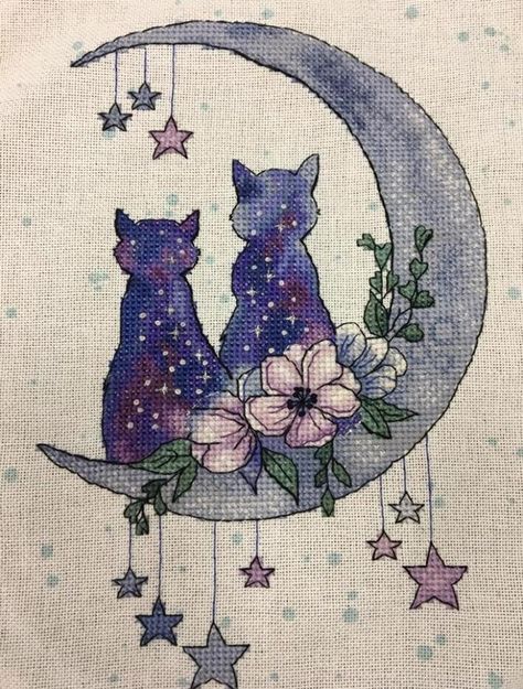 Cross Stitch Cat Cross Stitch Pattern animals Horizontal | Etsy Galaxy Animals, Cross Stitch Cat, Stars Colorful, Fantasy Cross Stitch, Cat Cross Stitch Pattern, Pattern Pictures, Cat Cross Stitch, Celtic Symbols, French Knot