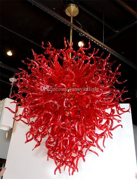 Luxurious glass pendant lamp shades, glass light pendant of different crystal design, find your favorite chihuly style red crystal chandelier free air shipping modern art glass hand blown glass chandelier pendant from sunnyartlight and enjoy the new look of your house with pendant lighting glass. Lobby Coffee Shop, Chihuly Chandelier, Coffee Shop Art, Hand Blown Glass Chandelier, Chandelier Lighting Modern, Red Chandelier, Blown Glass Chandelier, Glass Christmas Decorations, Murano Chandelier