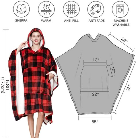 Joululahjat Diy, Big Hoodie, Poncho Pattern Sewing, Hoodie Sewing, Hoodie Sewing Pattern, Blanket With Sleeves, Sewing Tops, Hoodie Graphic, Cute Sewing Projects