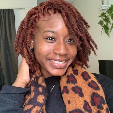 The LOC'D Movement on Instagram: “@sunshine.locd  _  #thelocdmovement #ladieswithlocs #locstyles locd #locmaintenance #loclove #healthylocs #starterlocs #locjourney…” Copper Red Locs Black Women, Copper Red Locs, Copper Locs Black Women, Adore Hair Dye, Locs Black Women, Red Locs, Flips Hair, Protective Style Braids, Rock Your Hair